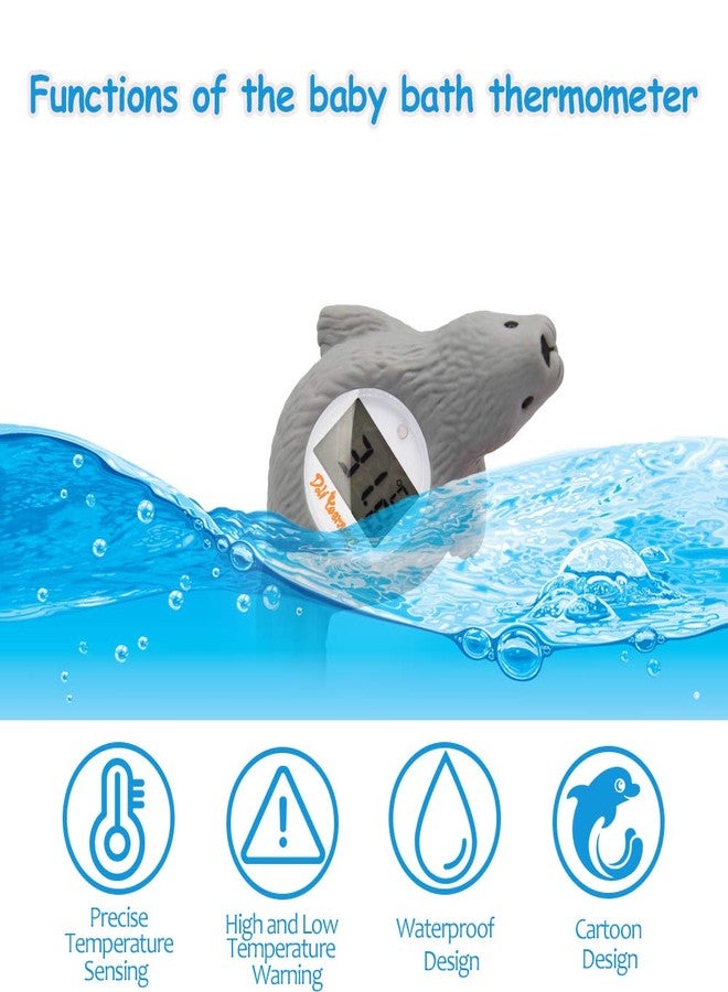 Doli Yearning Upgarde Digital Baby Bath LCD Thermometer |Kids' Bathroom Safety Products|Water Thermometer Infant Seal Shape|Floating Toys Temperature - Image 2